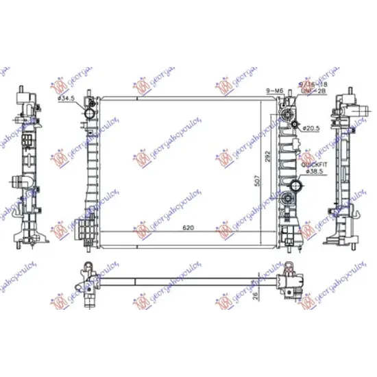 RADIATOR 1.7 DTi/CDTi AUTOMATIC DIESEL (620x510x26)