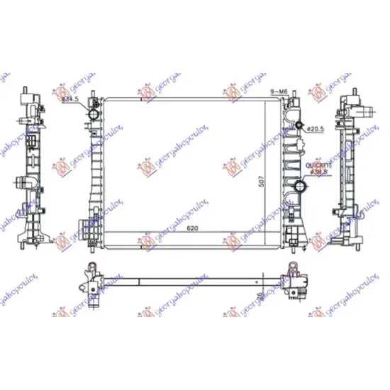 RADIATOR 1.7 DTi/CDTi MANUAL DIESEL (620x510x26)