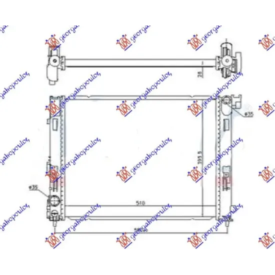 RADIATOR 1.0 BENZINĂ (510x395x26) (KOYO)