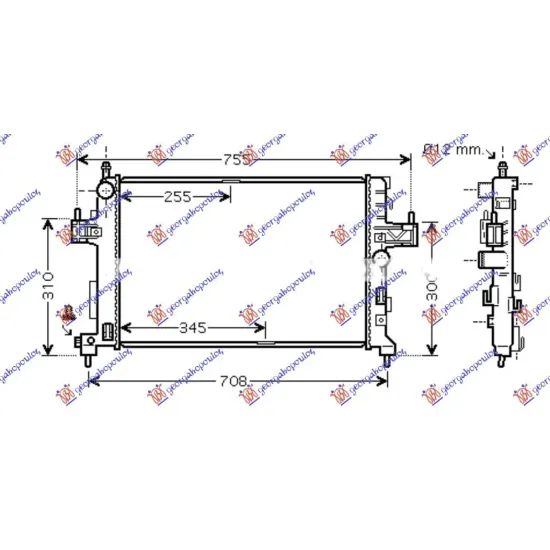 RADIATOR 1.3CDTi DIESEL (60x35) (MAHLE BEHR)