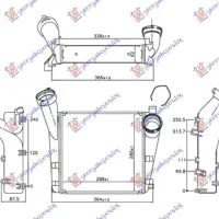 RADIATOR INTERCOOLER 4.8 TURBO-S (288x280x62) ALL ALUMINIUM (Φ66/53)