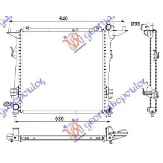 RADIATOR 2.0 CRDi DIESEL (450x440x16) (KOYO) RADIATOR 2.0 CRDi DIESEL (450x440x16) (KOYO)