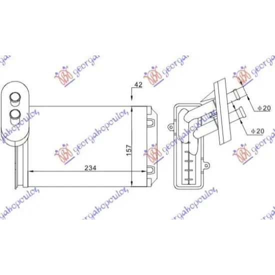 RADIATOR ÎNCĂLZIRE +/-AC(234x157x42)