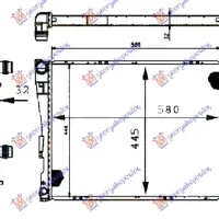 RADIATOR MANUAL-AUTO BENZINĂ-DIESEL (580x450x32) (BRAZED) (MAHLE BEHR)