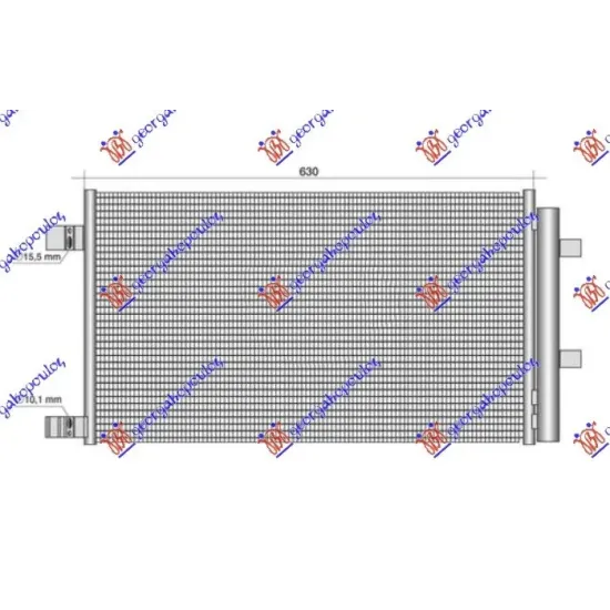 CONDENSER 1.3 PETROL - 2.0 DCI DIESEL (628x359x12)