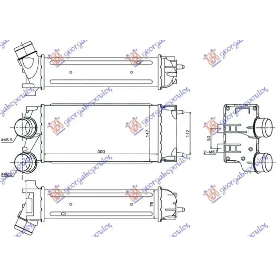 RADIATOR INTERCOOLER 1,6 HDI (30x150x80) 09-