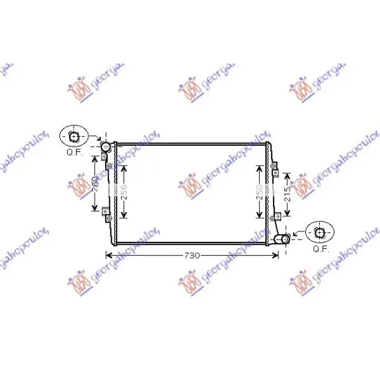 RADIATOR 1.9-2.0 Tdi DIESEL (650x400) (MECANIC)