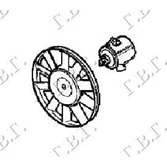 VENTILATOR RADIATOR COMPLET (30cm) -AC BENZINĂ
