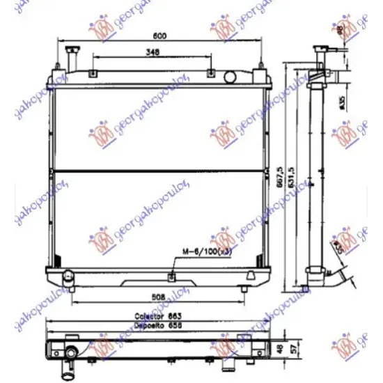 RADIATOR 2,4DIESEL(52,5x62,5x26)95-01