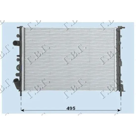 RADIATOR PETROL -DIESEL (430x378) WITH VALVE : BOLT ON COOLING FAN