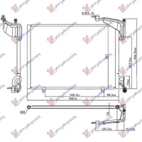 CONDENSOR 1.0 12v TURBO EcoBoost (540x350x16) 18/18mm