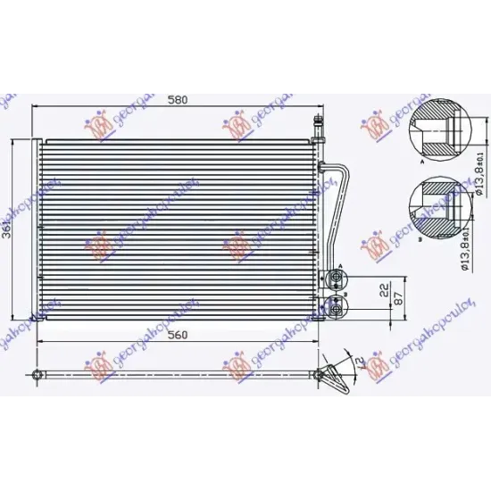 CONDENSOR BENZINĂ-1.4TDCi DIESEL (530x335x16)