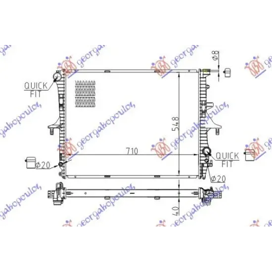 RADIATOR ALL MODEL BZ/DS M/A +/A/C (71x55)