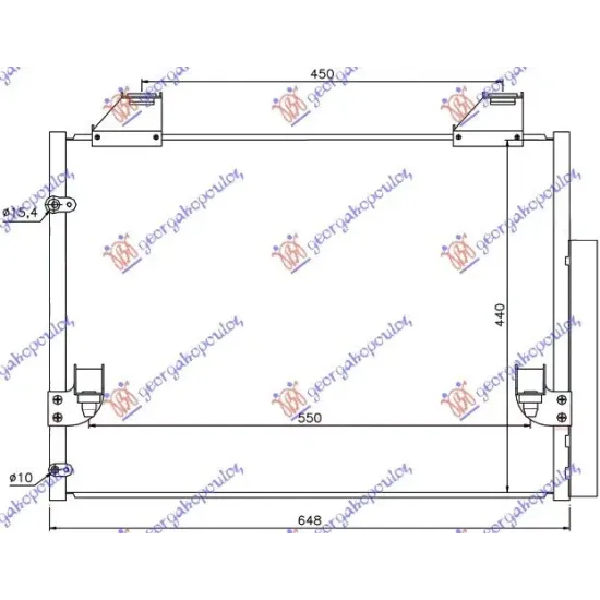 CONDENSOR 2,5 -3,5 T.D DIESEL (600x440x16)