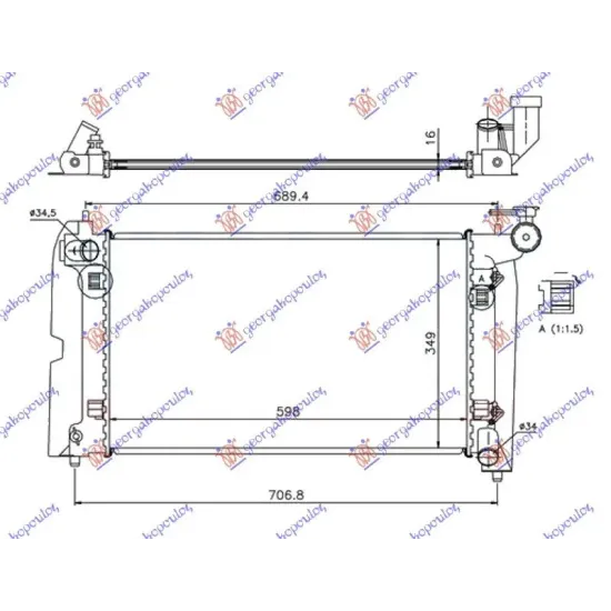 RADIATOR 1.4-1.6-1.8i VVTi AUTOMATIC PETROL (600x350) (KOYO)