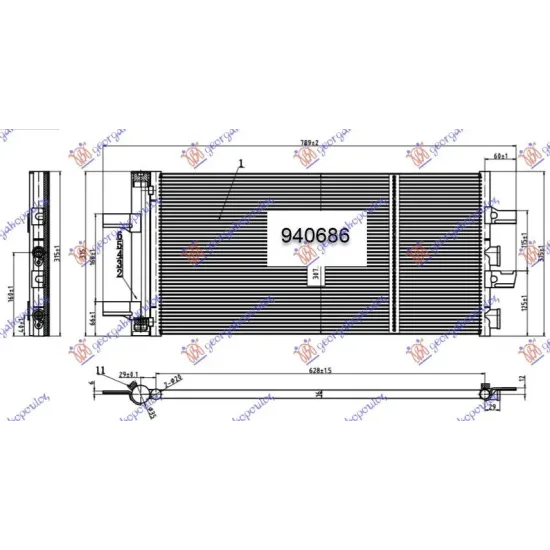 CONDENSOR TOATE MODELELELE DIESEL / 2.0 (20i) BENZINĂ (648x307x16)