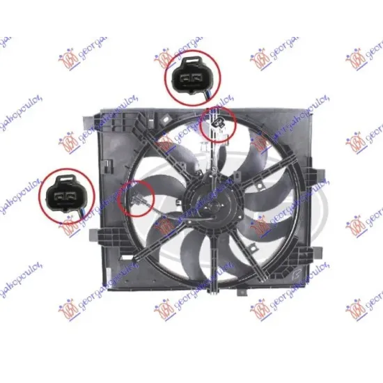 COOLING FAN ASSEMBLY 1.6 DIG-T PETROL (2 PLUGS) (400mm) (2+2 pins)