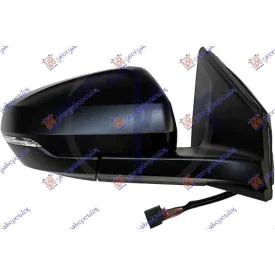 DOOR MIRROR ELECTRIC HEATED BLACK (WITH SIDE LAMP) (6PIN) (CONVEX GLASS)