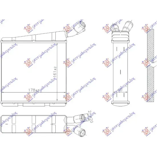 ADDITIONAL RADIATOR 2.0-3.2 PETROL - 1.6-2.0 DIESEL MANUAL/AUTO (161x178)