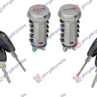 DOOR CYLINDER (6PCS) (2 CYLINDERS - 4 KEYS) (OLD KEY TYPE - BLACK)