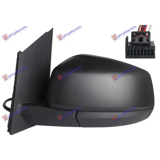 DOOR MIRROR ELECTRIC HEATED FOLDABLE BLACK (7pin) (A QUALITY) (CONVEX GLASS)