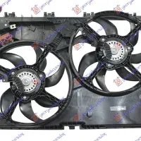 COOLING FAN ASSEMBLY (DOUBLE) 3.0 PETROL - 2.0-2.3-3.0 DIESEL +A/C (390mm+390mm) (2+2 pins) (2 OVAL PLUGS)