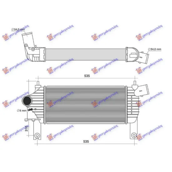 RADIATOR INTERCOOLER 2.5-3.0 DCI DIESEL (455x202)