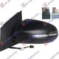 DOOR MIRROR ELECTRIC HEATED MEMORY PRIMED (WITH SIDE LAMP) (7+4PIN) (A QUALITY) (ASPHERICAL GLASS)
