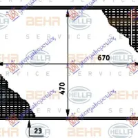 RADIATOR 1,6-1,8-2,0 PETROL +A/C (67x47x23) (MAHLE BEHR)