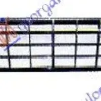 FRONT BUMPER CENTER GRILLE BLACK WITH CHROME