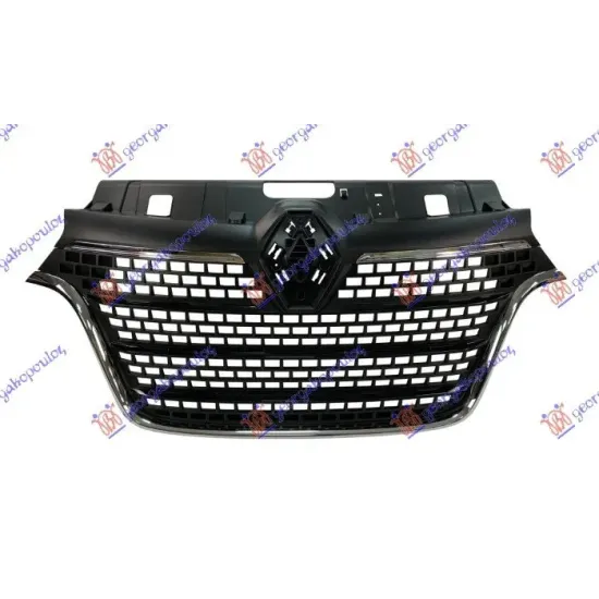 GRILLE BLACK POLISHED WITH 3 CHROME MOULDINGS