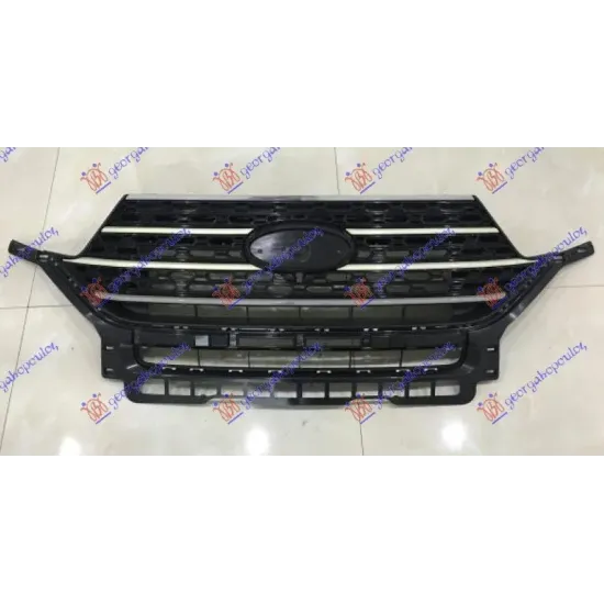 GRILLE BLACK WITH 5 CHROME MOULDINGS