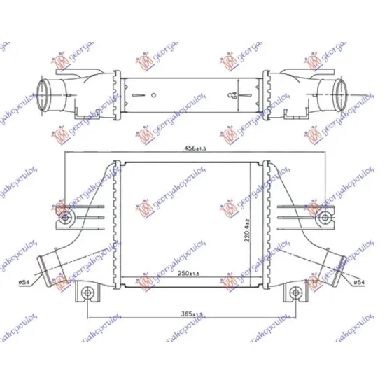 RADIATOR INTERCOOLER 1.6-1.8 DIESEL (250x220x64)