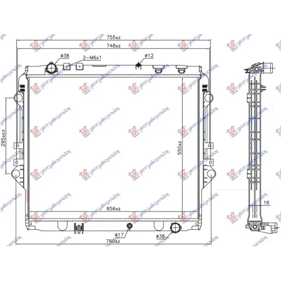 RADIATOR 2.4 D DIESEL MANUAL (550x650x27)