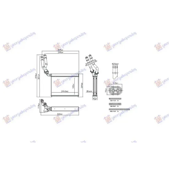 HEATER RADIATOR (162x245x32)