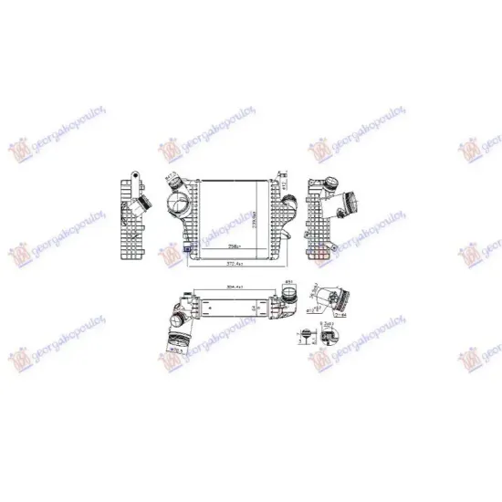 RADIATOR INTERCOOLER (258x240x64)