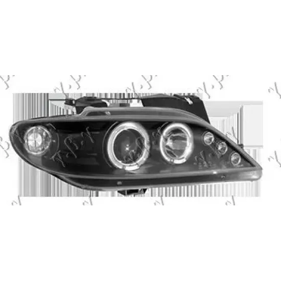 HEAD LAMP SET EAGLE EYES BLACK
