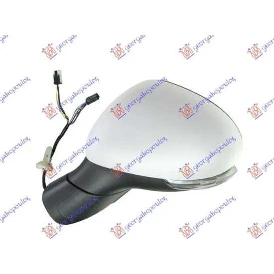 DOOR MIRROR ELECTRIC HEATED WITH CROME COVER (WITH SIDE LAMP) (CONVEX GLASS)