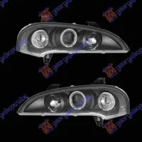 HEAD LAMP SET EAGLE EYES BLACK