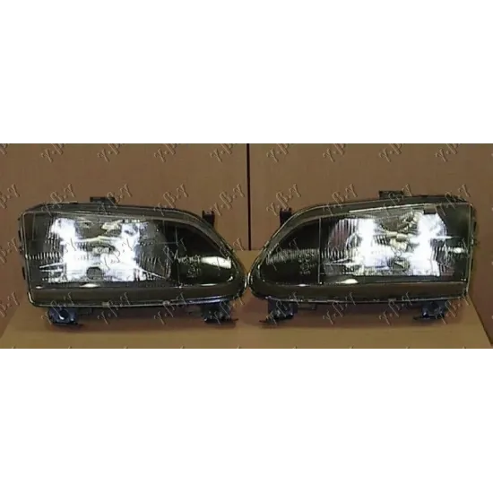 HEAD LAMP SET EAGLE EYES BLACK