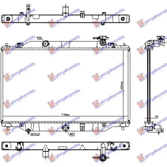 RADIATOR 2.0-2.5 PETROL (42,5x74,0x16)