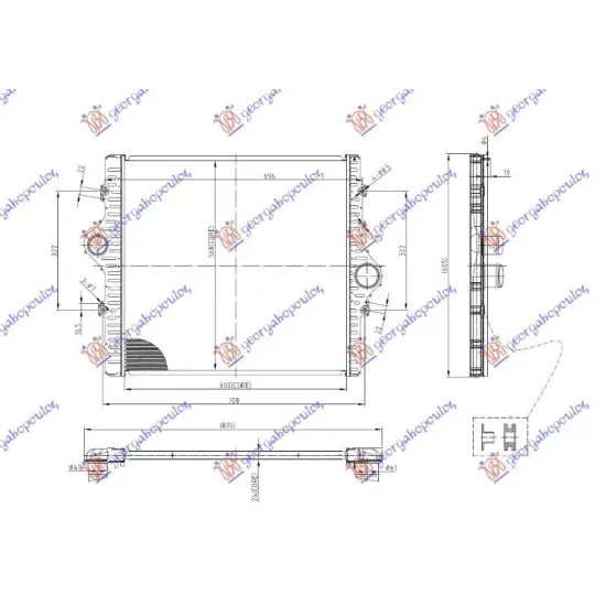 RADIATOR INTERCOOLER 2.8 DIESEL (600x568x24)