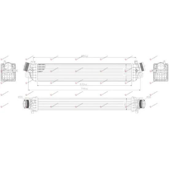 RADIATOR INTERCOOLER 1.8 TBI PETROL (630x110)