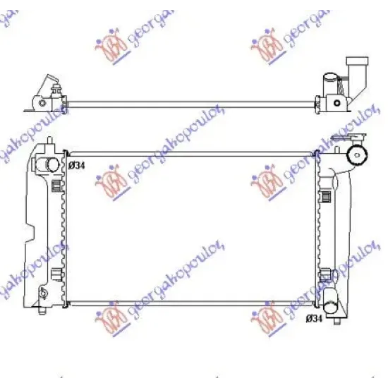 RADIATOR 1.4-1.6-1.8i-VVTi MANUAL PETROL (600x350) (ENGLISH) (QUICK FIT FAN) (KOYO)