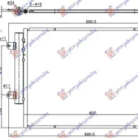 CONDENSOR 1.6 DDiS DIESEL (607x407x12)