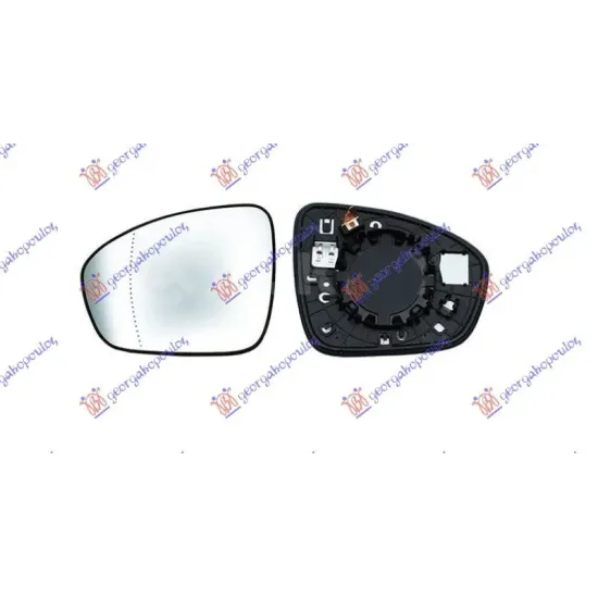 DOOR MIRROR GLASS HEATED (ASPHERICAL GLASS)