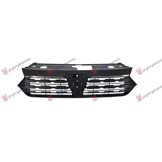 GRILLE BLACK (WITH 2 UPPER CHROME MOULDINGS)
