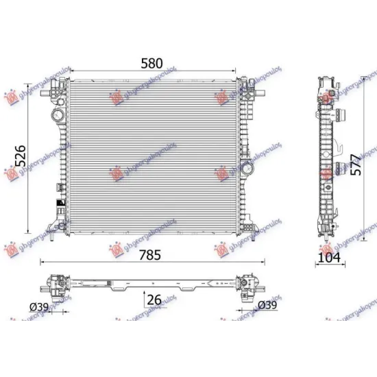 RADIATOR 2.0-2.9 PETROL (580x526x26) (MAHLE BEHR PREMIUM LINE)