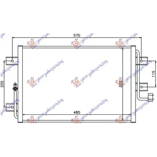 CONDENSOR 1,6 BENZINĂ (44,8x35x25) 03-